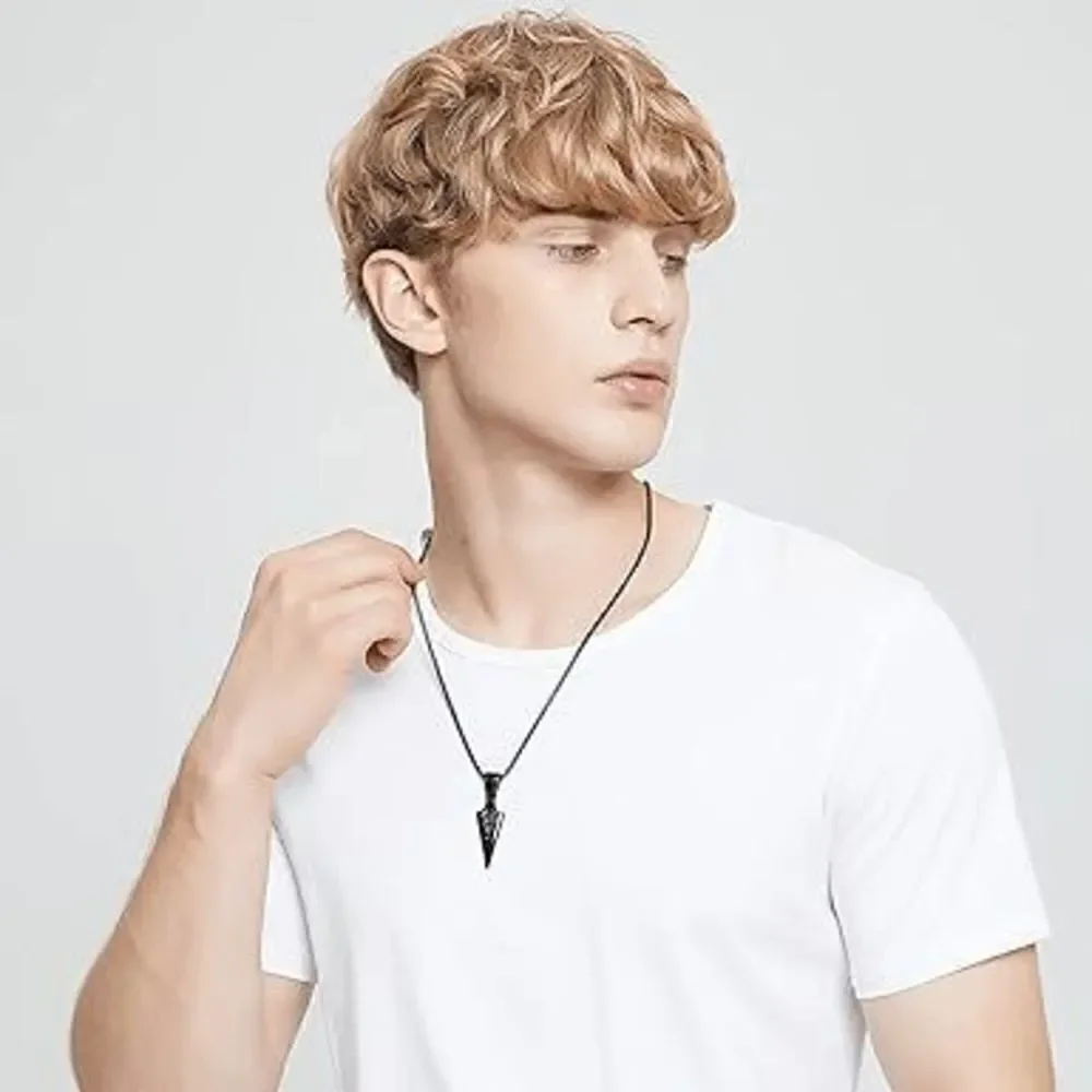 Stainless Steel Spearpoint Arrowhead Pendant Necklace